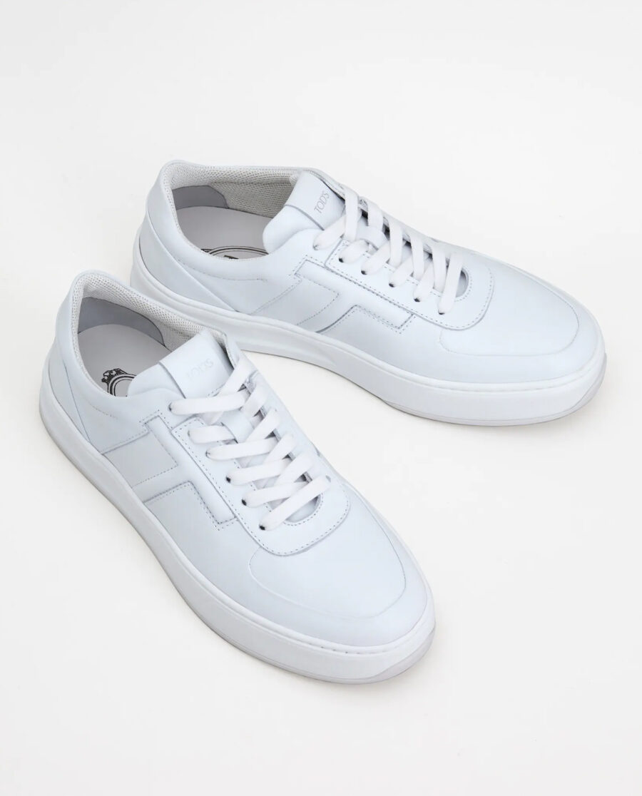 TOD'S - Białe sneakersy ze skóry XXM79B0BS10RYCB001