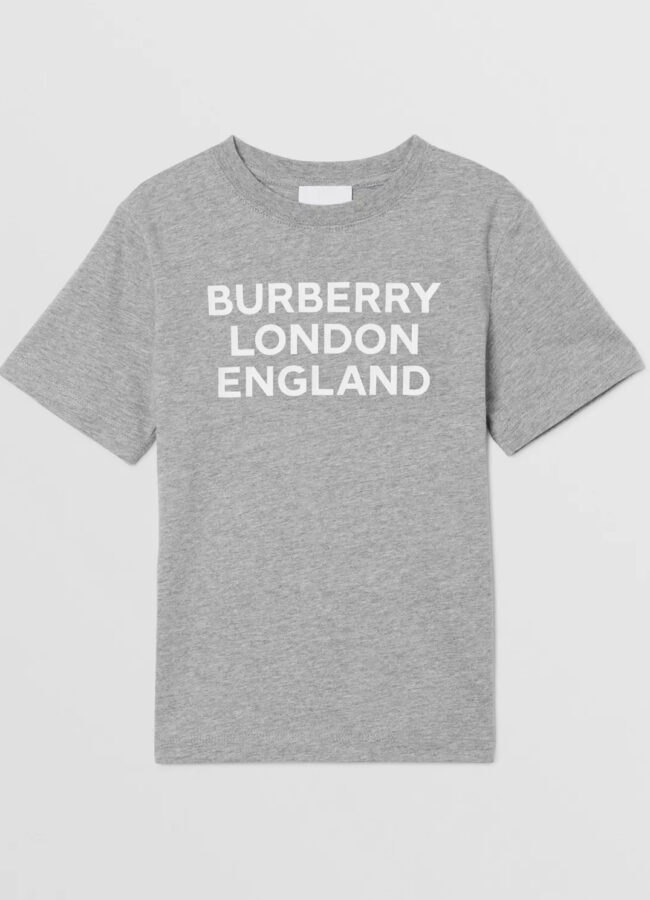 BURBERRY CHILDREN - Szary t-shirt z bawełny 3-14 lat 8028807