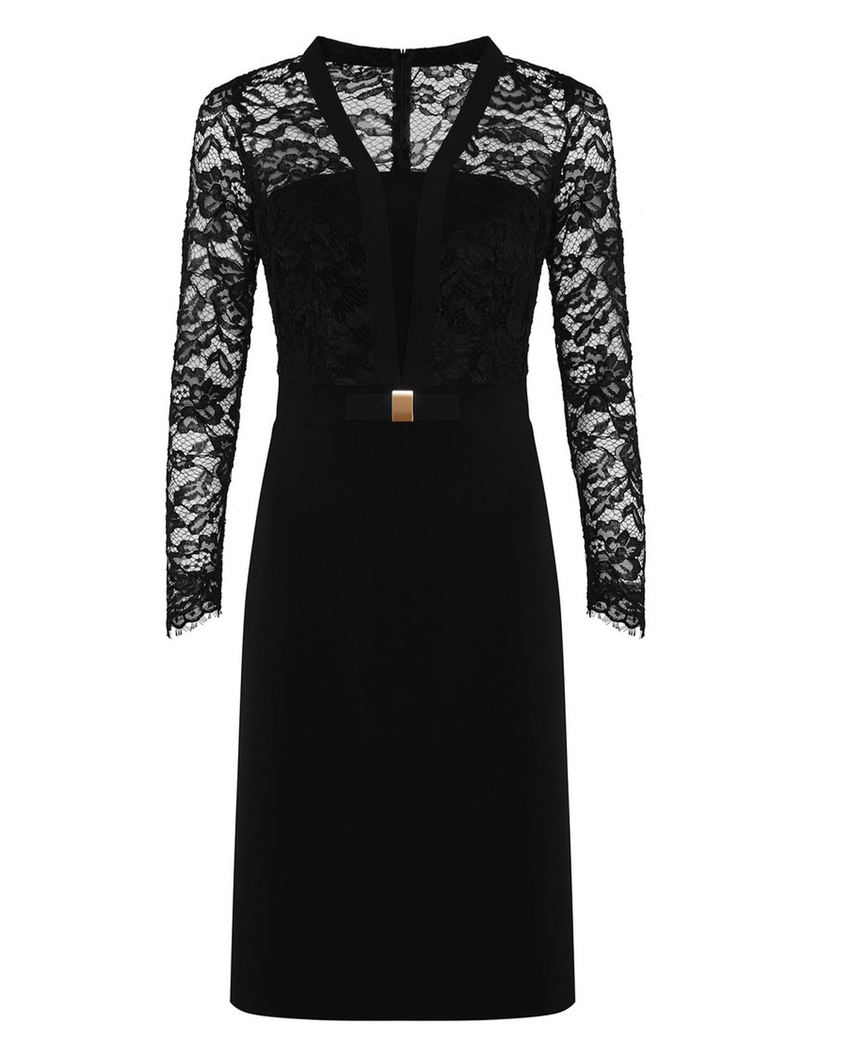 CATERINA - Czarna sukienka z koronką 2101-0259-SU3405A