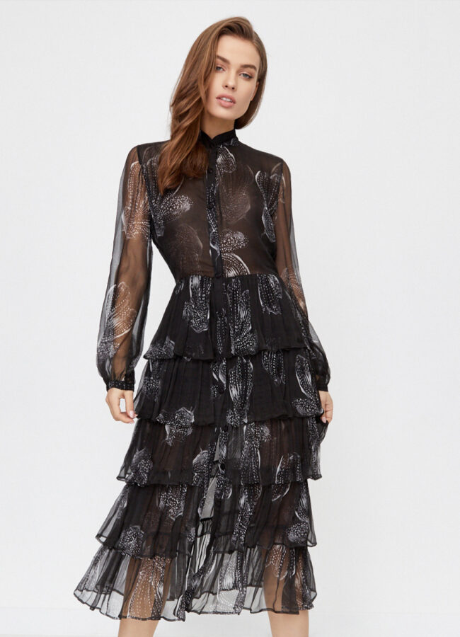 ICON - Czarna sukienka z jedwabiu Svieta SVIETA DRESS