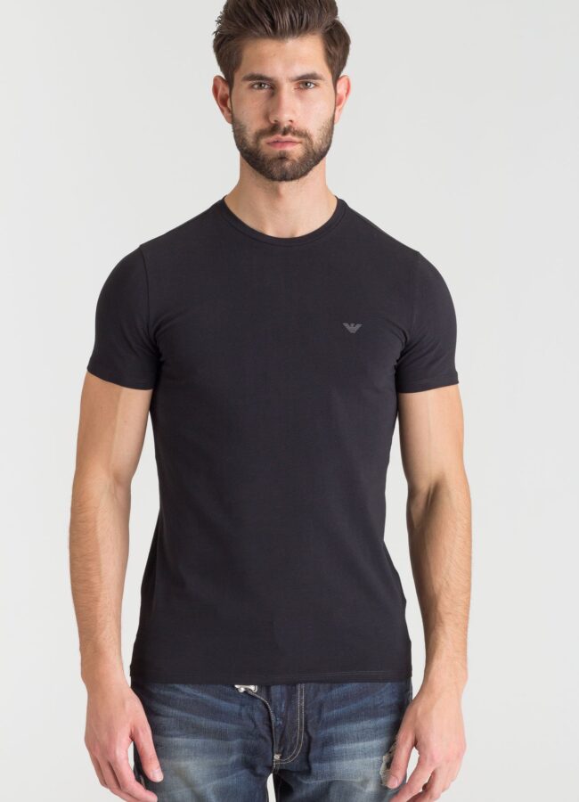 Czarny t-shirt Emporio Armani z aplikacją marki 32401